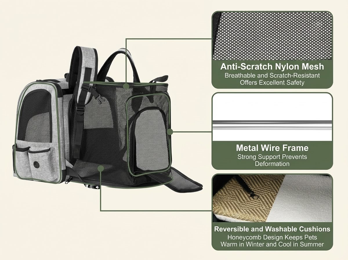Pawcify Voyage Feline - Expandable Cat Carrier